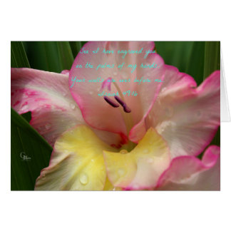 Isaiah 49:16 Roze Raindrop Gladiolus Kaart