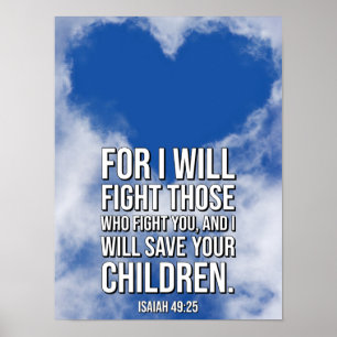 Isaiah 49:25 Bijbelversie Poster