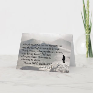 Isaiah 52:7 Hoe mooi op de bergen zijn de Kaart