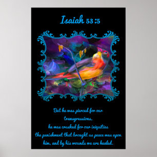 Isaiah 53:5 Mooie regenboogkleurige mug Poster