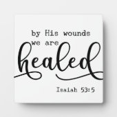 Isaiah 53:5 Verwarmde Bijbelschottenschets Fotoplaat (Voorkant)