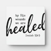 Isaiah 53:5 Verwarmde Bijbelschottenschets Fotoplaat (Voorkant)