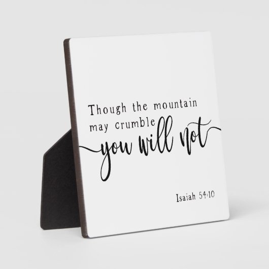 Isaiah 54:10 Bijbelscriptpatroon handschrift Fotoplaat (Voorkant)