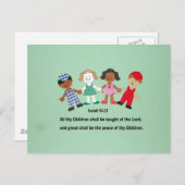 Isaiah 54:13 en al uw kinderen moeten worden onder briefkaart (Voorkant / Achterkant)