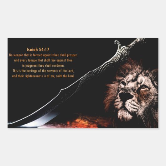 Isaiah 54:17 rechthoekige sticker (Voorkant)