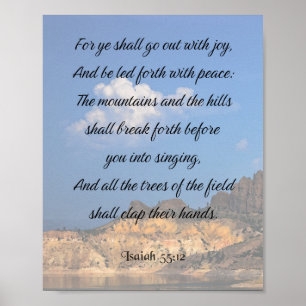 Isaiah 55:12, Bijbelversie Poster