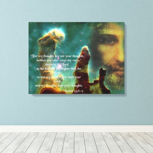 ISAIAH 55, 8-9 CANVAS AFDRUK (Insitu (Houten vloer))