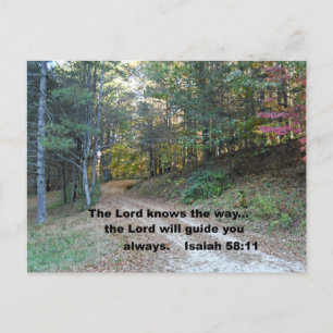 Isaiah 58:11 De Heer weet de weg... Briefkaart