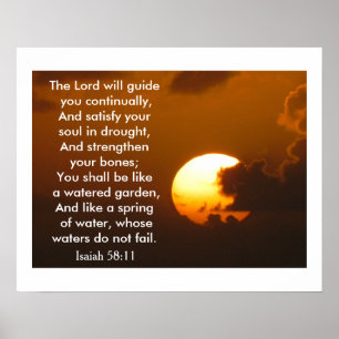 Isaiah 58:11 - kunstmatig poster