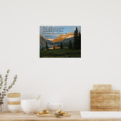 Isaiah 58:11 Mountain Sunset Poster (Keuken)