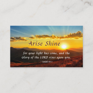 Isaiah 60:1 Arise Shine Uw licht is bijbel geworde Visitekaartje
