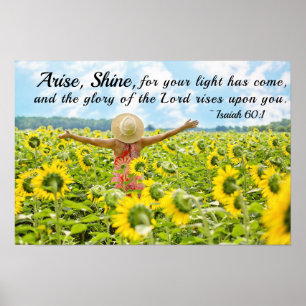 Isaiah 60:1 Arise Shine voor Uw licht is gekomen Poster