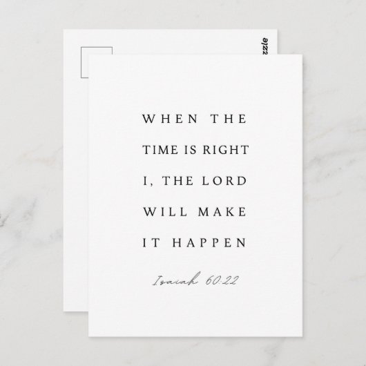 Isaiah 60:22 When the Time is Right Briefkaart (Voorkant / Achterkant)