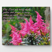 Isaiah 61:11 Roze Floral Inspirerend Fotoplaat (Voorkant)