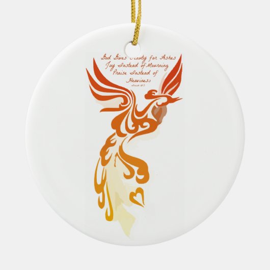 Isaiah 61 Phoenix Ceramic Circle Ornament (Voorkant)