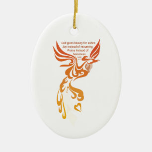 Isaiah 61 Phoenix Oval Ceramic Ornament
