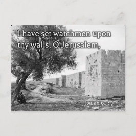 Isaiah 62:6 op de muren van Jeruzalem Briefkaart