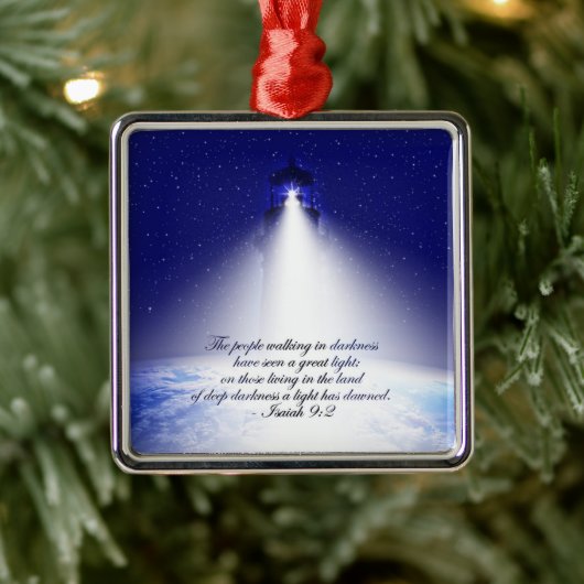 Isaiah 9:2 kerstversiering metalen ornament (Boom)