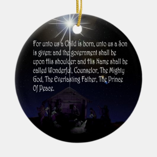 Isaiah 9:6-7 CHRISTMAS ORNAMENT BETHLEHEM (Voorkant)