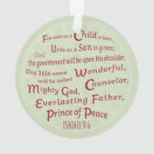 Isaiah 9:6 in kerstkleuren ornament (achterkant)