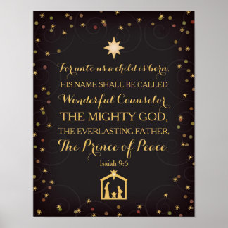 Isaiah 9:6 voor de Verenigde Staten wordt een kind Poster