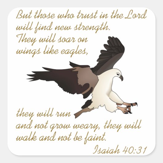 Isaiah Bible Verse Vierkante Sticker (Voorkant)