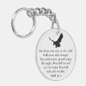 Isaiah Bijbelscript wacht op Lord Eagle Sleutelhanger (Voorkant Links)