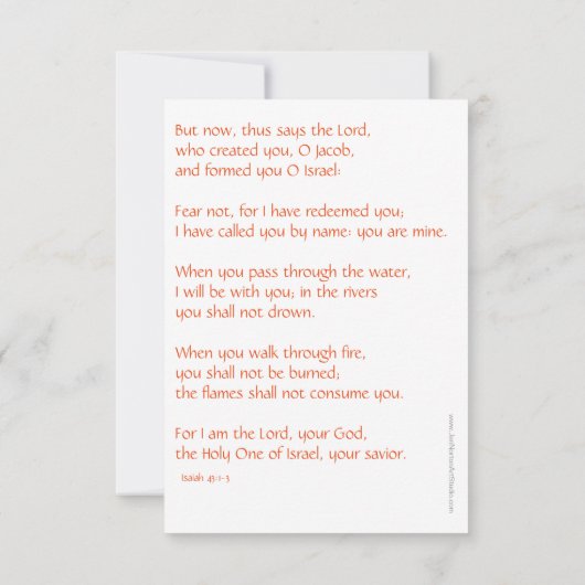 Isaiah Prayer-kaart met vlinder (Achterkant)