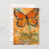 Isaiah Prayer-kaart met vlinder (Voorkant / Achterkant)