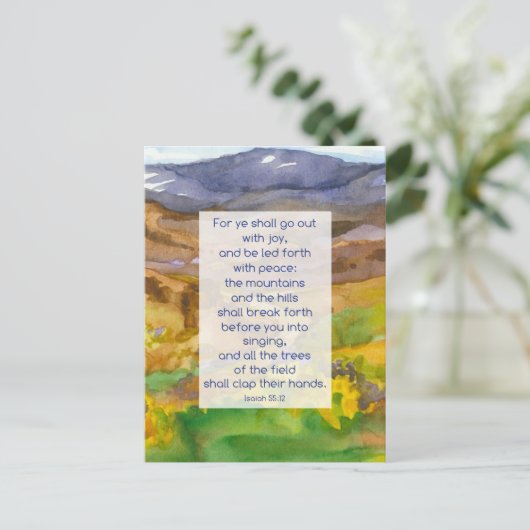 Isaiah Scripture Prayer Kaart bergen Landschap (Staand voorkant)