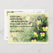 Isaïe40:6...8 carte postale (Devant / Derrière)