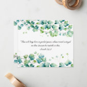 Isaïe 26:3  Carte de vœux anglaise Ivy blanche en  (Devant/Arrière en situation)