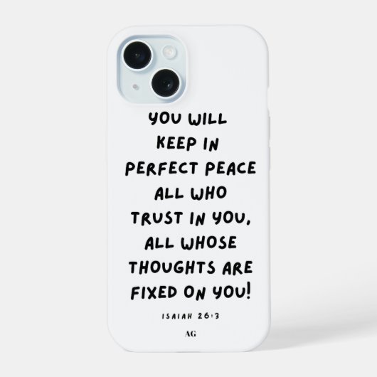 Isaïe 26:3 Iphone 15 Coque (Verso)