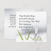 Isaïe 43:18 Je fais une nouvelle chose carte de la (Devant / Derrière)