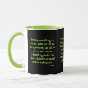Isaïe 43:2 KJV Bible Écriture Mug à deux tons