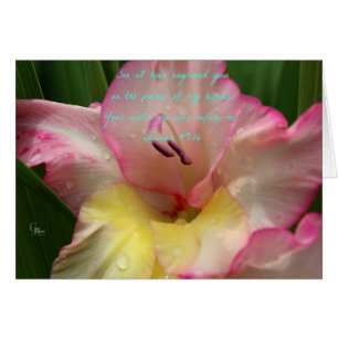 Isaïe 49:16 Carte Gladiolus Pink Raindrop