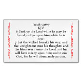 Isaïe 55:6-7 aimant de carte de semences (devant)