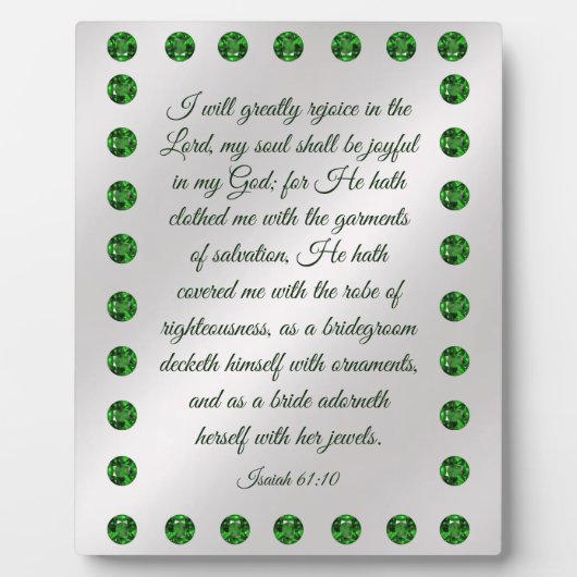 Isaïe 61:10 Plaque (Devant)