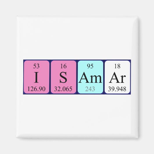 Isamar periodiek table name magnet magneet (Voorkant)