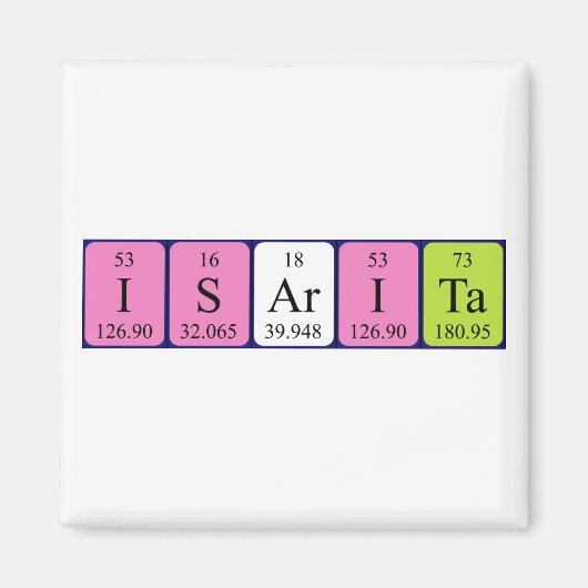 Isarita periodieke table name magnet magneet (Voorkant)