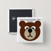 ISBD BROWN BEER VIERKANTE BUTTON 5,1 CM (Voorkant /achterkant)