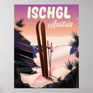 Ischgl Austria ski poster. Poster