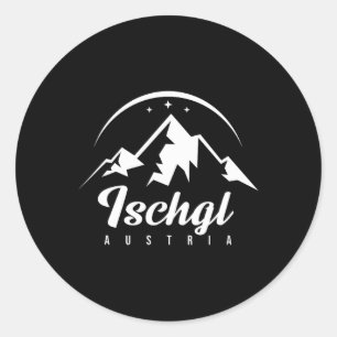 Ischgl Austria Ski Resort Skiën Snowboarden Souv Ronde Sticker