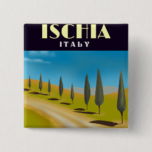 Ischia Italië reisposter Vierkante Button 5,1 Cm