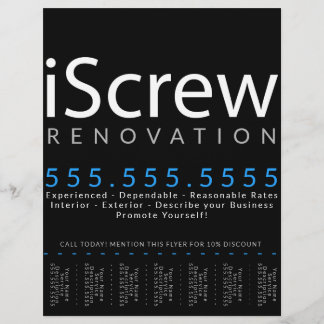 iScrew. Timmerman Aannemer Bouwer Scheurblad Flyer