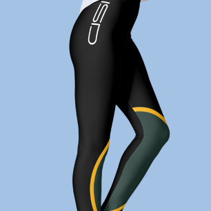 ISD groen geel sportkleding fitness retro leggings
