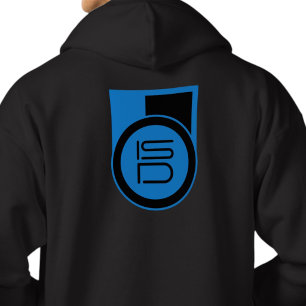 ISD Heren Zwart Blauwe Logo Streetwear  Hoodie