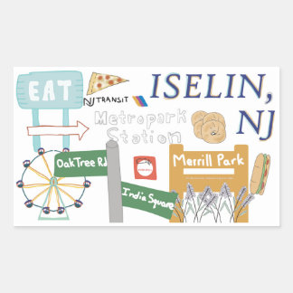 Iselin, NJ Doodle Sticker