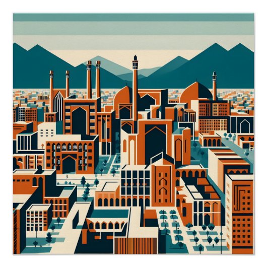 Isfahan - Perzisch (Iraans) ontwerp Perfect Poster (Voorkant)