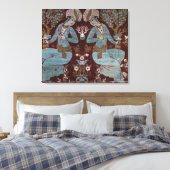 Isfahan-stijlpaneel, Perzisch, 17e eeuw (zijde) Canvas Afdruk (Insitu (Slaapkamer))